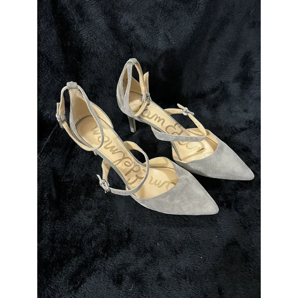 Sam Edelman Thea Double Strap D'Orsay Pointed Toe Gray 3